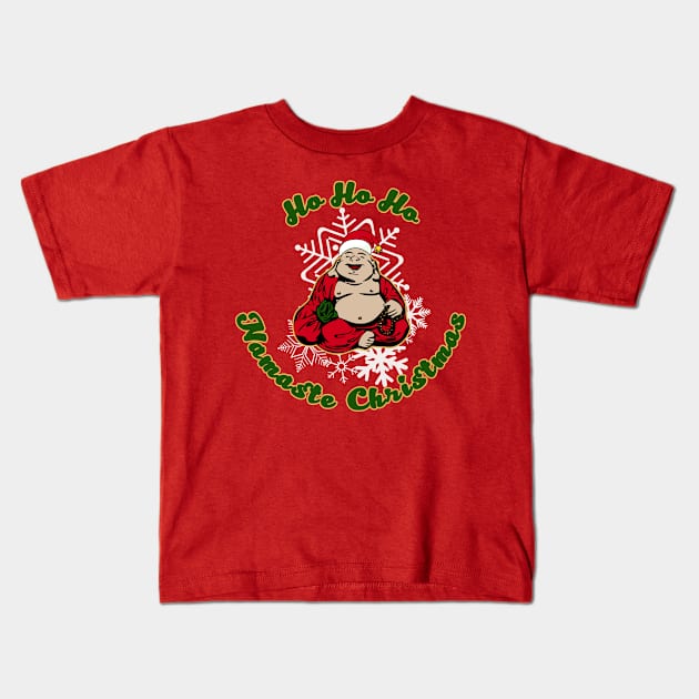 Ho Ho Ho Namaste Christmas Kids T-Shirt by AndrewArcher